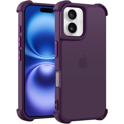 Coverzs matte Shock case geschikt voor iPhone 16 Plus (paars) - shockbestendig, premium bescherming, duurzaam