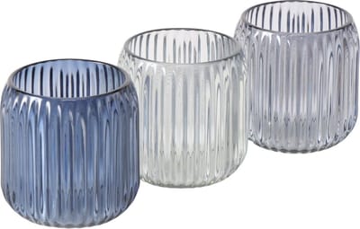 Boltze theelichthouder blauw Set Van 3 Remsa