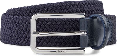 BOSS Riem Clorio Sz30 Woven Belt W120 Navy Donkerblauw