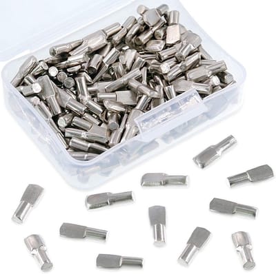 Famanu – 50 stuks metalen plankdragers, nikkel, plat lepelstijl, voor kasten en boekenplanken