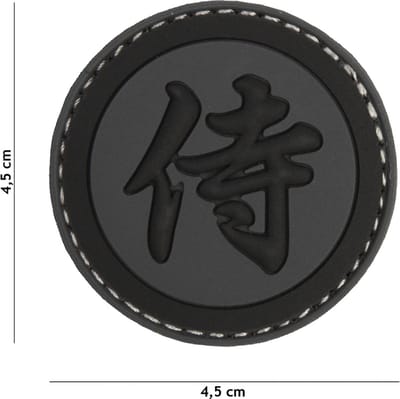 Embleem 3D PVC Samurai grijs/zwart