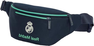 Real Madrid 2. Team 25/26 heuptas met buitenzak, ideaal voor jongeren en kinderen van verschillende leeftijden, comfortabel en veelzijdig, kwaliteit en duurzaamheid, 23 x 9 x 12 cm