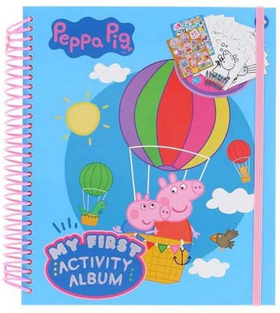 Peppa Pig Kleuralbum - My First Activity Album - Stickers - Foam-Stickers - Kleurkrijtjes - Puntenslijper - Kleurplaten - 23x26x3cm