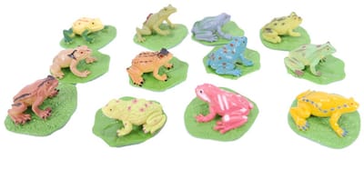 PIA Soft Toys - Kikker op blad in zak - 12 stuks - 3cm