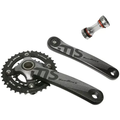 Geïntegreerd aluminium crankstel met draadcup Sunrace Ms10 10V 40/30/22 T