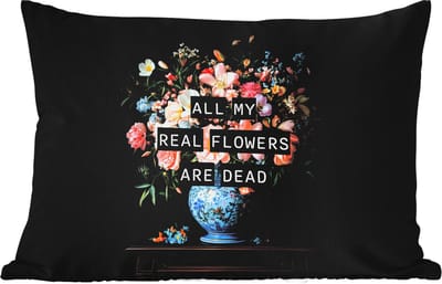 Buitenkussens - Tuin - Bloemen - Art - Pastel - Quotes - 50x30 cm
