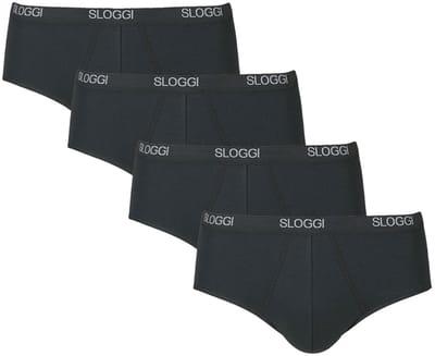 Sloggi 4-pak Basic Midi heren slips - Multipack - Voordeelverpakking - Aanbieding - M - Zwart
