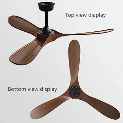 Bovista Plafondventilator - Met Verlichting - Plafond Ventilator - Met Lamp - Plafonniere Met Ventilator - Zwart/Hout - 150cm