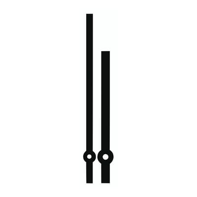 Wijzerpaar voor radiogestuurde klokken, zwarte matte balken, lengte minutenwijzer: 140 mm, min.-uur Ø: 3,5, uur-uur Ø: 5
