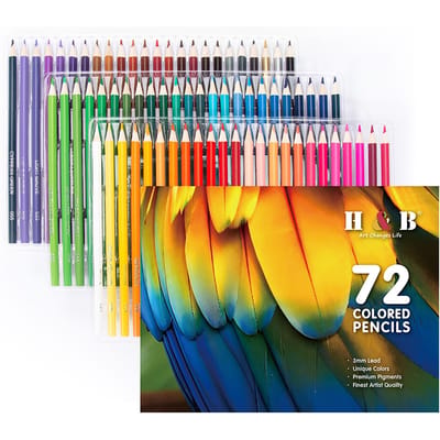 H&B 120 Kleurpotloden Voorgeslepen Kleur Schetspotloden Kunstbenodigdheden Bold 3mm Kern met Opbergruimte 72 colors veelkleurig