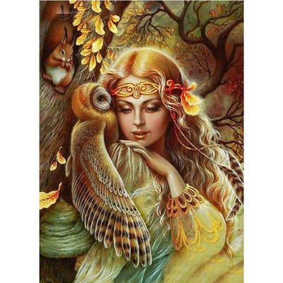 5D DIY Diamond Painting Fairy Borduren Prinses Kruissteek Strass Kid Gift Modern Home Decor 20X30CM beige