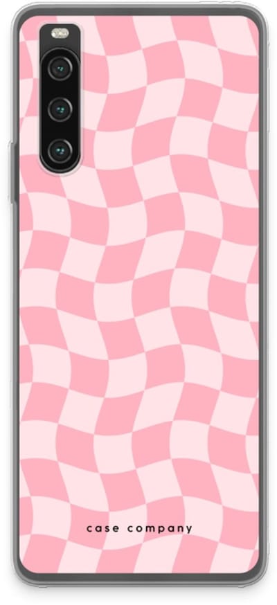 Case Company® - Hoesje geschikt voor Sony Xperia 10 IV hoesje - Grid Roos - Soft Cover Telefoonhoesje - Bescherming aan alle Kanten en Schermrand