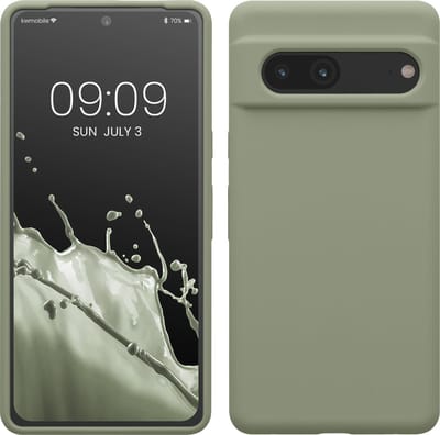 kwmobile telefoonhoesje geschikt voor Google Pixel 7 - Hoesje met siliconen coating - Smartphone case in grijsgroen