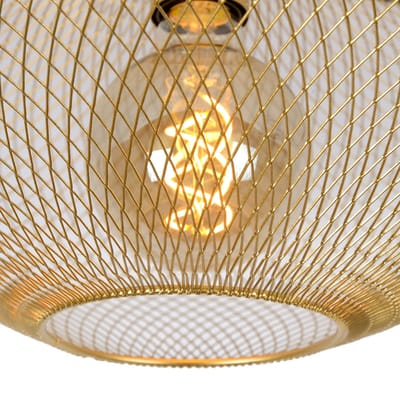 Lucide MESH - Plafonnière (Plafondlamp) - Ø 45 cm - 1xE27 - Mat Goud / Messing
