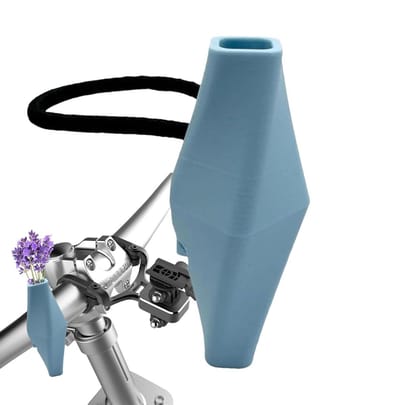 Bloemenvaas voor stuur - Motorvaas Fietsvaas - Fietsdecoratie - Uniek geometrisch ontwerp - 117 x 92 x 43 cm - Blauw