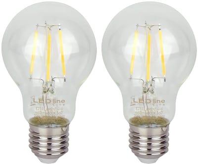 LED line LITE LED Filament Lamp A60 E27 - 4W (vervangt 40W) - 480lm - Ø60mm - 230V - Energiezuinig - 2 stuks