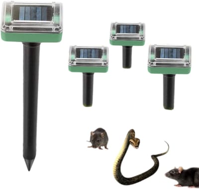 2 Stuks Zonne-energie Ultrasone Mole- en Ratverjager – Waterdichte Buitenverjager voor Mollen, Ratten en Slangen, Effectieve Tuinverdediging, Gazon en Boerderij Verjager