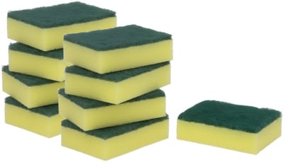 Gerimport Schuur sponzen - 10x - schoonmaak spons - afwas / keuken / huishouden