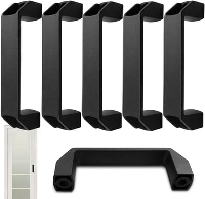 Zwarte Beugelhendels Set van 6, Nylon Meubelhandgrepen voor Keukenkasten met 120mm Boorgatafstand en Aluminium Profiel