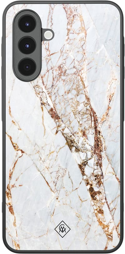 Casimoda® hoesje - Geschikt voor Samsung Galaxy A17 - Marmer Goud - Zwart TPU Backcover - Marmer - Goudkleurig
