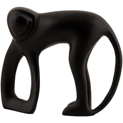 Present Time Ornament Monkey - Zwart - 17x5x15cm - Scandinavisch - Aluminium