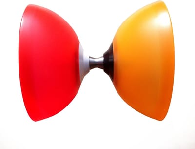 Diabolo Vision Free - Jojo Speelgoed - Beginners Oefenen - Vrijloop Kogellagers - 130mm Diameter - Oranje Rood
