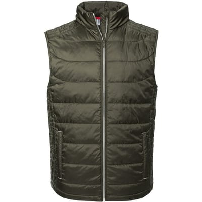Russell Heren Nano Gewatteerde Bodywarmer (Donkere Olijf)