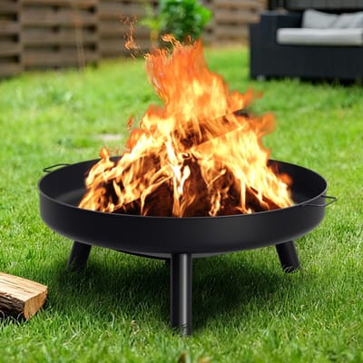 Vuurschaal Rond - Buitenhaard Terras - Gezellige Avonden - Roestwerende Coating - Ø 80 cm - Zwart