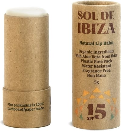 Sol de Ibiza Zonnebrand Lippenbalsem SPF15 5 g - Natuurlijke Lippenbalsem met Zonbescherming - Vegan - met Sheaboter en Amandelolie