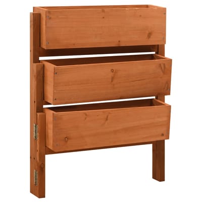 vidaXL - Plantenbak - inklapbaar - 60x14x75 - cm - massief - vurenhout - oranje