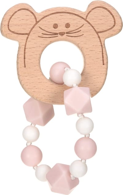 Lassig Little Chums Mouse Wood/Silicone Bijtring Armband 1313006725