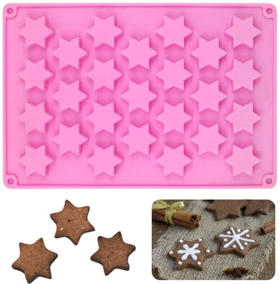 Dailygoods- Bakvorm 25 Gaten Ster - Siliconen Muffins - Anti-aanbak - Vaatwasmachinebestendig - Hittebestendig - Flexibel en Duurzaam - Siliconen Mal