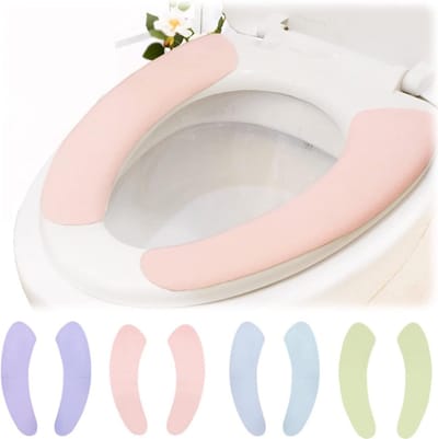 Toiletzitting Hoezen - Zachte Deksel - Warmte Comfort - Herbruikbaar Plakontwerp - 8 Stuks - Grijs