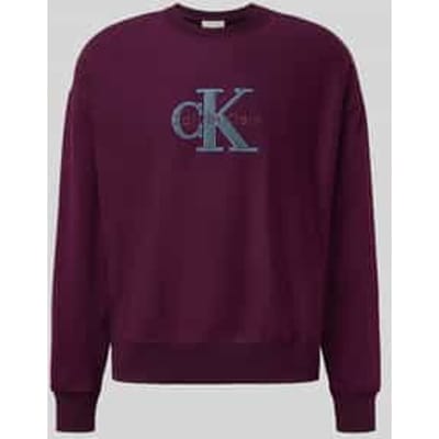 Oversized fit sweatshirt met logostitching, model 'Premium'