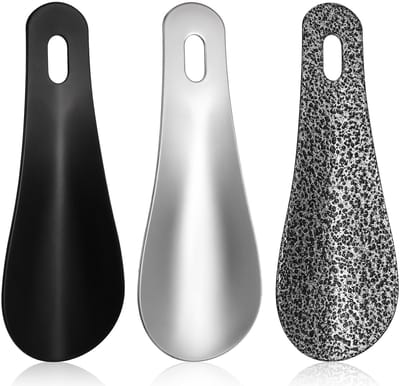Dailygoods- Schoenlepel Klein - Set van 3 - 10 cm - Roestvrij Staal - Metalen Schoenaantrekker - Wandhouder - Duurzaam Design