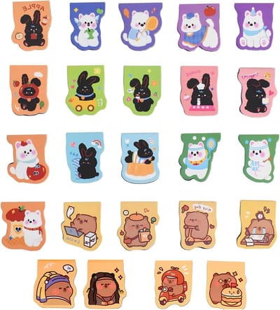 24 Dieren Magnetische Boekenleggers in Cartoonstijl - Leuke Boekenaccessoires voor Kinderen, Studenten en Leraren, Perfect voor Boekenliefhebbers