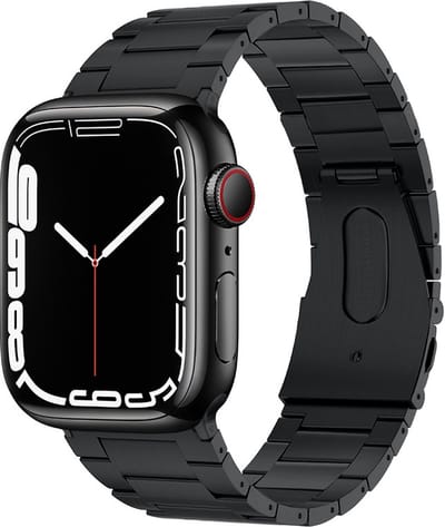 Titanium bandje - geschikt voor Apple Watch 1/2/3/4/5/6/7/8/9/10/11/ SE (1,2,3) met maat 38 mm / 40 mm / 41 mm en 42 mm (Watch 10/11) - grafiet