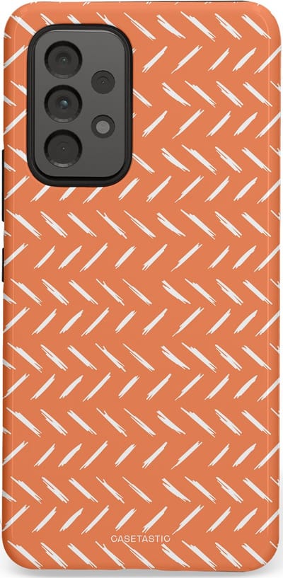Casetastic hoesje geschikt voor Samsung Galaxy A53 (2022) 5G - Dubbellaagse bescherming - Oranje Witte Nederland Cross Patroon - Fashion Case - Terracotta Zand