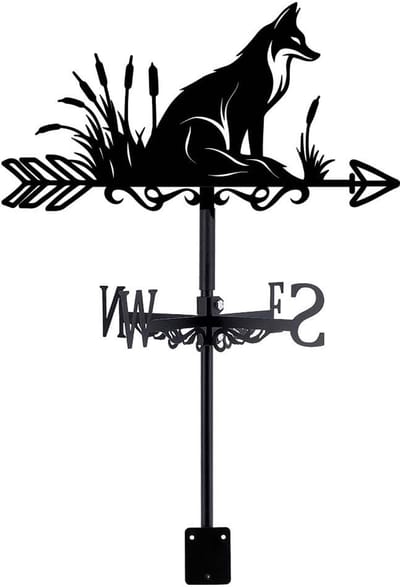 Allecto - Fox Weathervane - Tuin Decoratie - Zwart - Windwijzer - Dierlijke Windrichting Indicator - Geschikt voor Tuin en Schuur