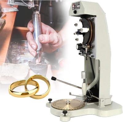 Ring graveermachine - Sieraad graveerder - Sieraden personaliseren - Dubbelzijdige letterplaat - 230x250x420 mm - Wit