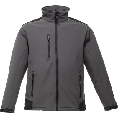 Regatta Heren Zandstorm Slijtvaste Werkkleding Softshell Jas (waterafstotend) (Afdichting Grijs/Zwart)