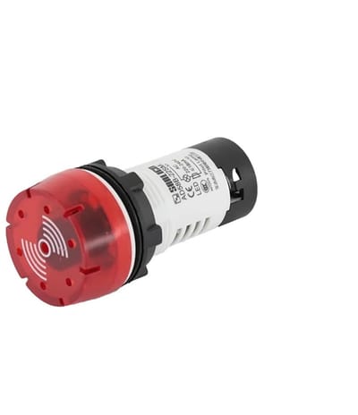 Signaal Lamp - Zoemer Alarm - Veiligheid Meldingen - Visueel Akoestisch - Ø22mm - Rood