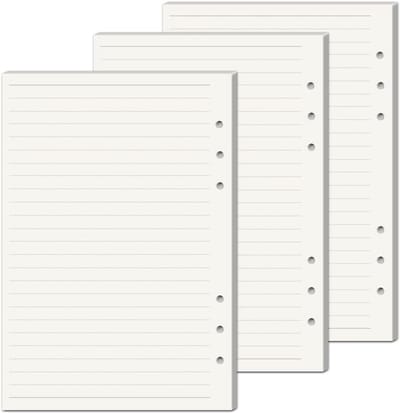 A5 Herfillend Notitiepapier met 135 Vellen, Horizontale Lijnen, Geschikt voor Notebooks, Dagboeken en Schetsen, 21x14.2cm