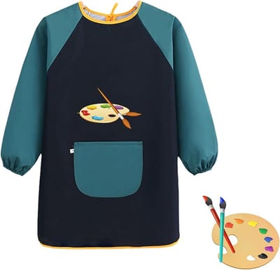 Kinderschilderschort voor scholieren vanaf 6 jaar, speciaal schilderschort voor jongens, doe-het-zelf schilderschort, waterdichte inktschort voor kinderen, 7-12 jaar