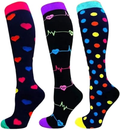 Set van 3 paar Compressiesokken - sokken - maat L/XL - Compressie sportsokken - hardloop sokken - Kniekousen - LOUZIR