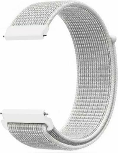 By Qubix - 20mm - Sport Loop nylon bandje - Wit - Geschikt voor Huawei watch GT 2 (42mm) - Huawei watch GT 3 (42mm) - Huawei watch GT 3 Pro (43mm)