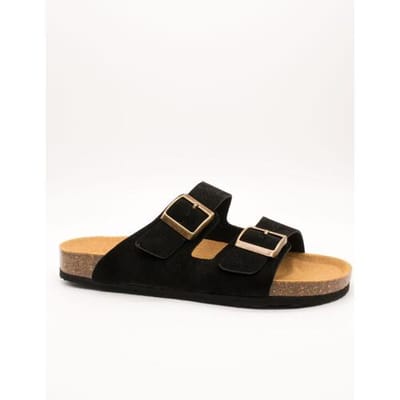 Platte sandalen Natural World 7047-701 NEGRO