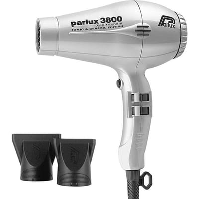 Sèche-cheveux - PARLUX - 3800 Ionic Eco Friendly - 2100 W - Argent - Débit d'air 75 m3/h