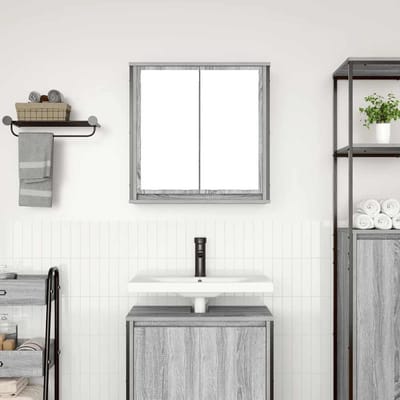 vidaXL - Badkamerwandkast - met - spiegel - 60x21x60 - cm - Sonoma - grijs