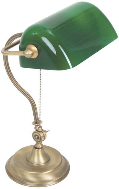 Bronzen tafellamp 7733BR met grote E27 fitting, kantelbaar, van glas en metaal, klassiek, merk Mexlite, familie Belana